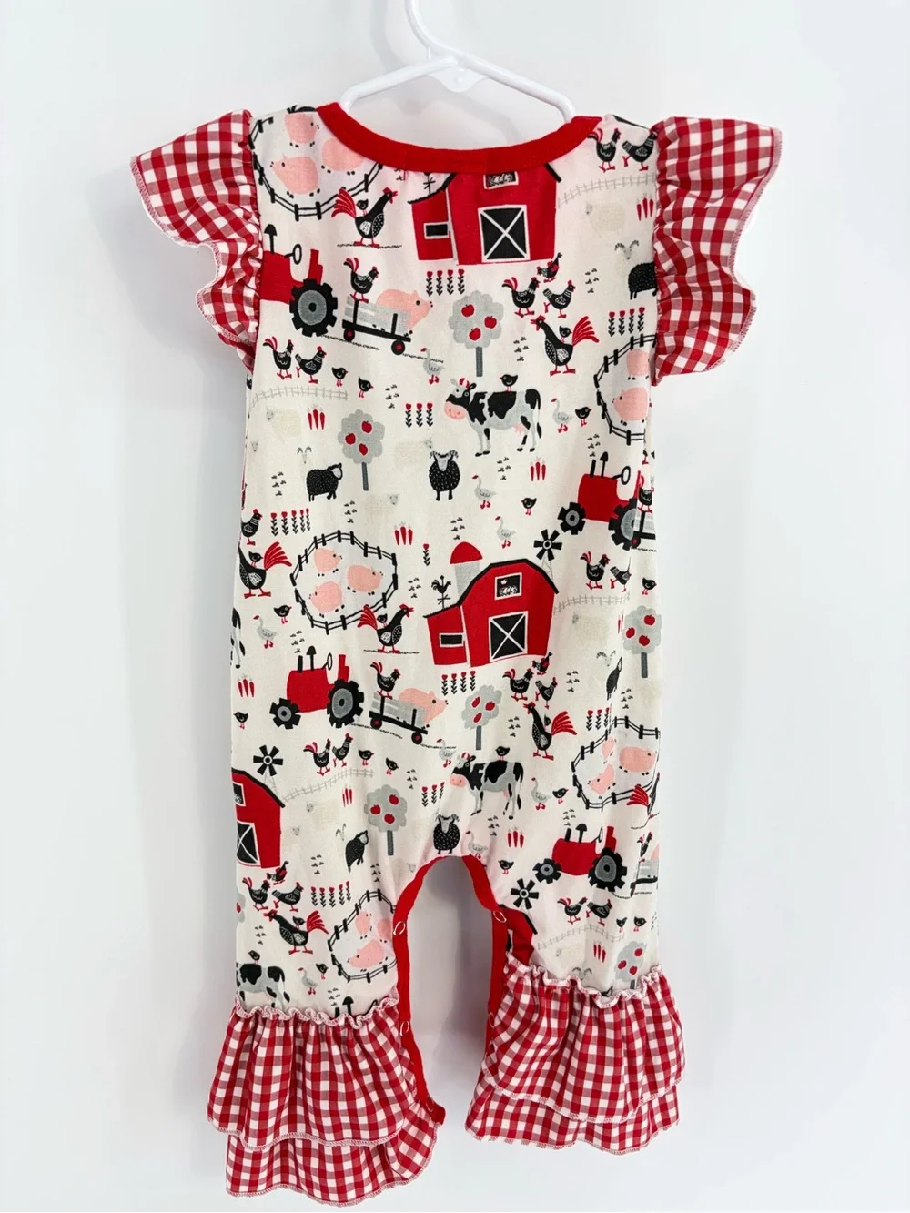 Baby Girl Boutique Farm Ruffle Romper - 12/18 months